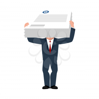 Business consultant and documents. Assistant boss. Vector illustration

