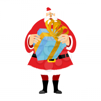 Santa Claus and gift box. Christmas and New Year Vector illustration
