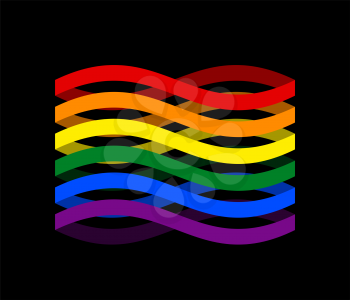 LGBTQ+  Flag ribbon isolated. Pride LGBT symbol tape. Gay Rainbow sign. Vector illustration
