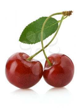 sweet cherry isolated on white background
