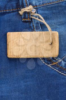 price tag and jeans textured pocket