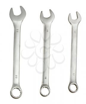 set of wrench tool isolated on white background