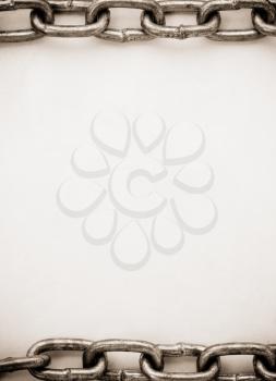 chain frame on parchment  texture background