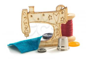 sewing machine toy isolated on white background
