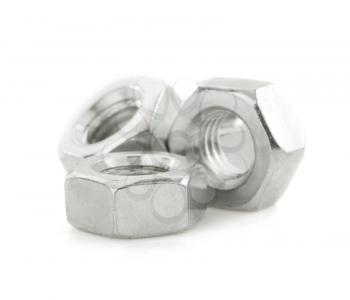 metal nuts tool on white background