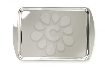 stainless tray isolated on white background