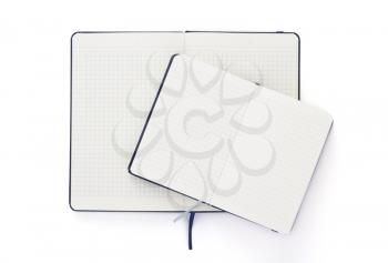 notebook or notepad isolated at white background, top view