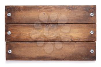 aged wooden board isolated on white background