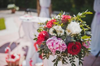 Registration of a place of wedding by flowers.