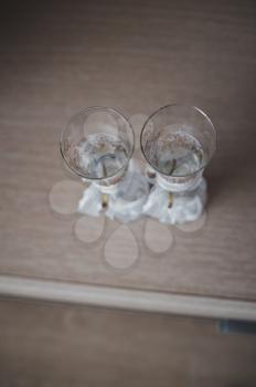 Beautiful decorative glasses for the newly-married couple.