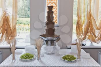 The fountain on the feast of chocolate.