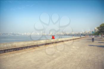 Marine Drive - quay Mumbai (Bombay). It has a crescent shape. India