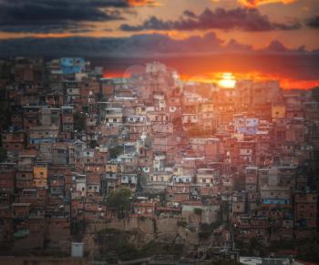 Favelas in the center of Rio De Janeiro. Brazilia.