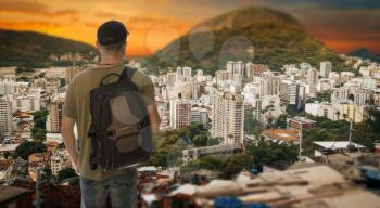 the tourist travels around Rio de Janeiro. Brazil.