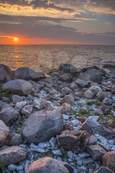 sunset over the sea. Estonia. Europe