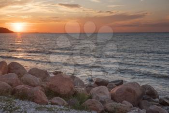 sunset over the sea. Estonia. Europe