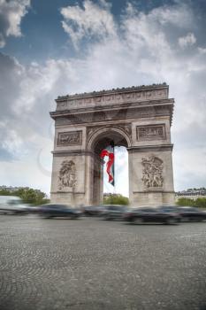 triumphal arch on the Champs Elysées. Paris