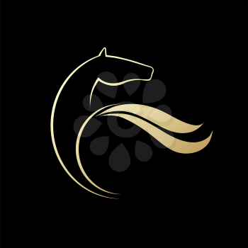 Horse symbolic logo element, vector icon