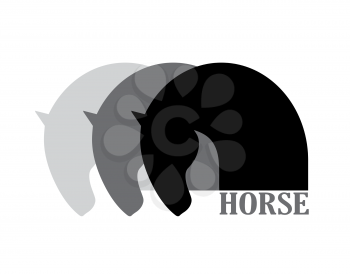 Horse head symbol logo element, vector icon