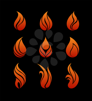 Symbols red fire