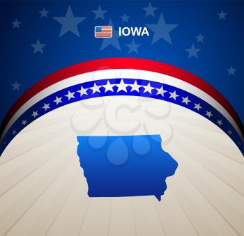 Iowa map vector background