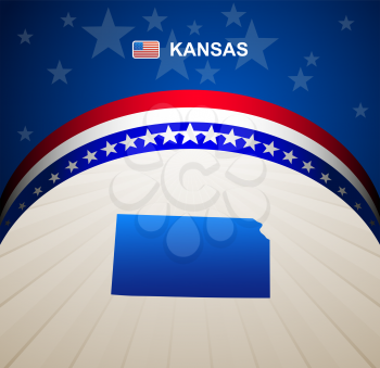 Kansas map vector background