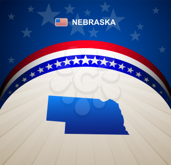 Nebraska map vector background