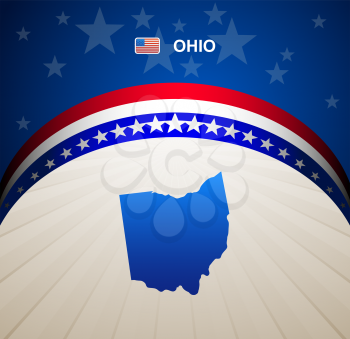 Ohio map vector background