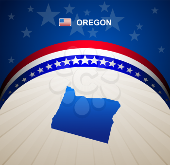 Oregon map vector background