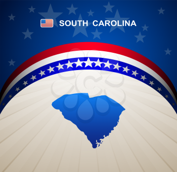 South Carolina map vector background