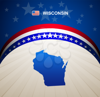 Wisconsin map vector background