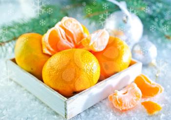 tangerines and christmas decoration,christmas background