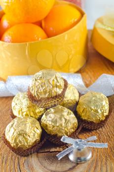 chocolate candy in the foil