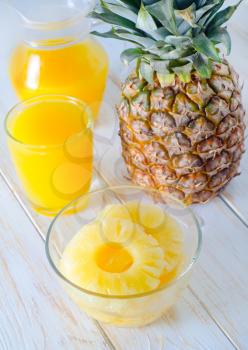 pineapple and juice