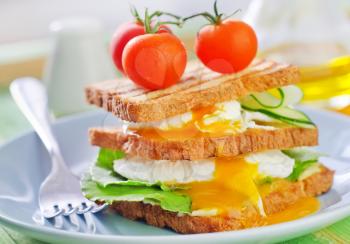 toasts with egg-poached