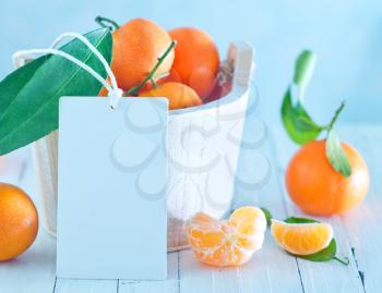 fresh tangerines, tangerines on the wooden table