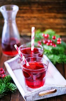 cherry drink in glass, christmas drink in glass