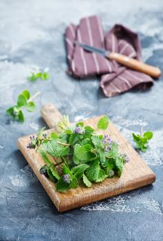 aroma herb on board and on a table