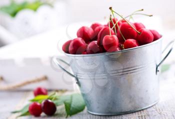 fresh cherry on a table, fresh berries