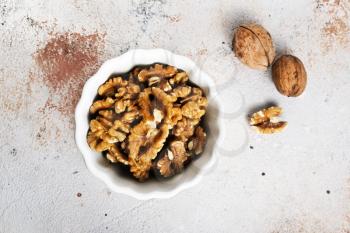 walnuts in bowl, dry nuts, stock photo