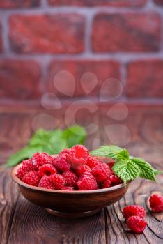 fresh raspberry on the plate, stock photo
