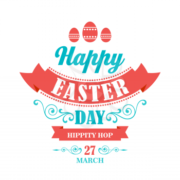 Happy Easter Typographical Background. Vector illustration. Easter poster