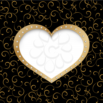 Valentines Day Greeting Cards. Vector illustration with valentines heart 