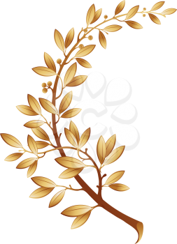 The vector illustration contains the image of gold laurel branch