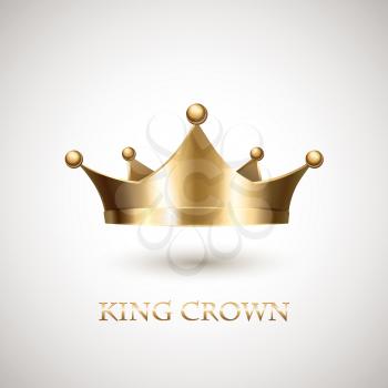 Gold Crown Isolated On White Background. Vector Illustration