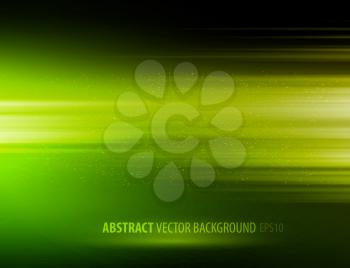 Vector abstract horizontal energy design green color on dark background
