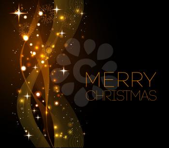 Merry Christmas card with snowflakes . Vector illustration.