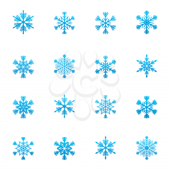 Vector Set of blue snowflakes icon  CMYK EPS 8