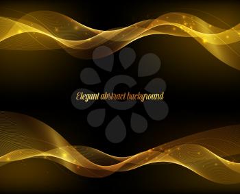 Abstract gold luxury wave layout background. Vector illustration