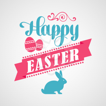 Vector Happy Easter Typographical Background. Retro design